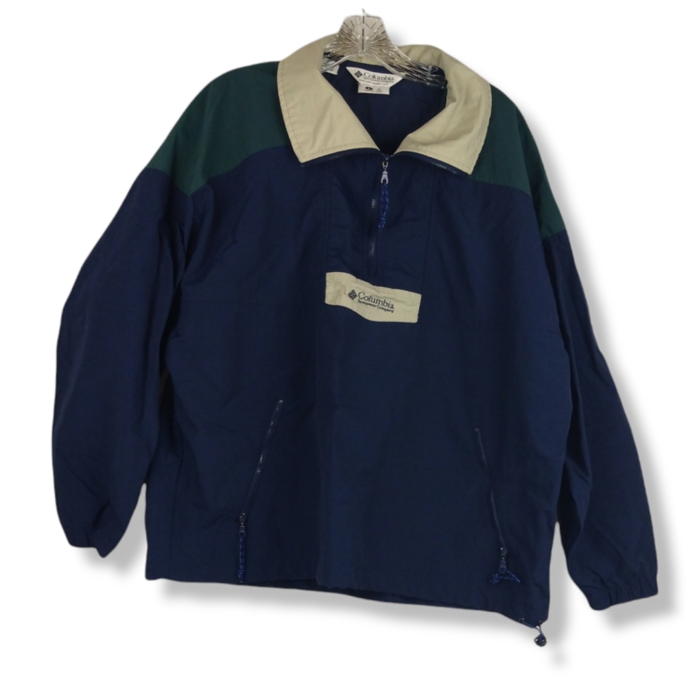 Women's Large Columbia Sportswear Multicolor Half Zipper Pull Over Windbreaker